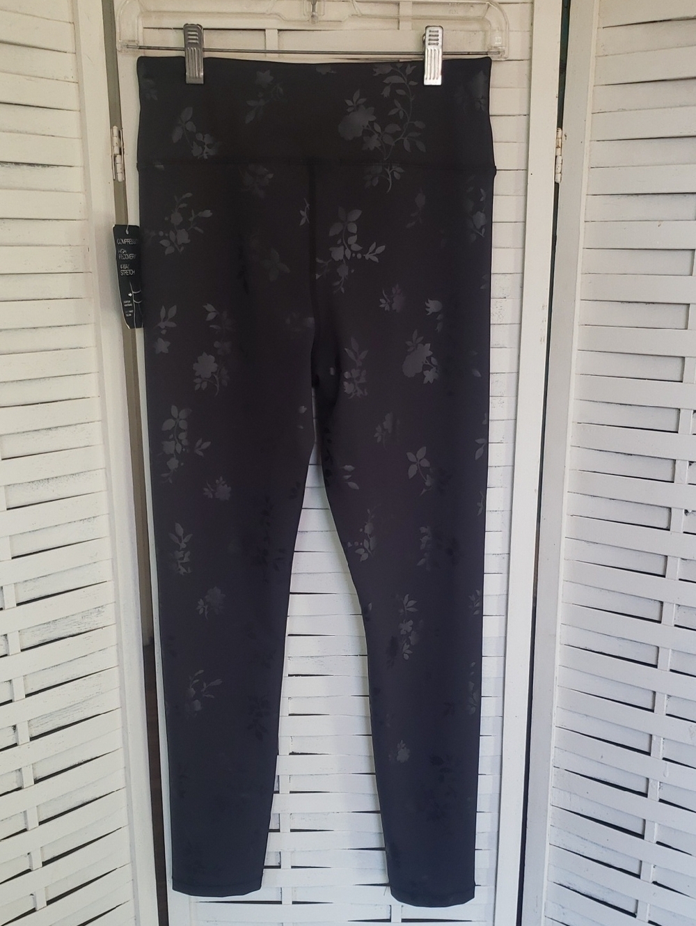 INC International High-Waist Floral Print Leggings - Black Size M New